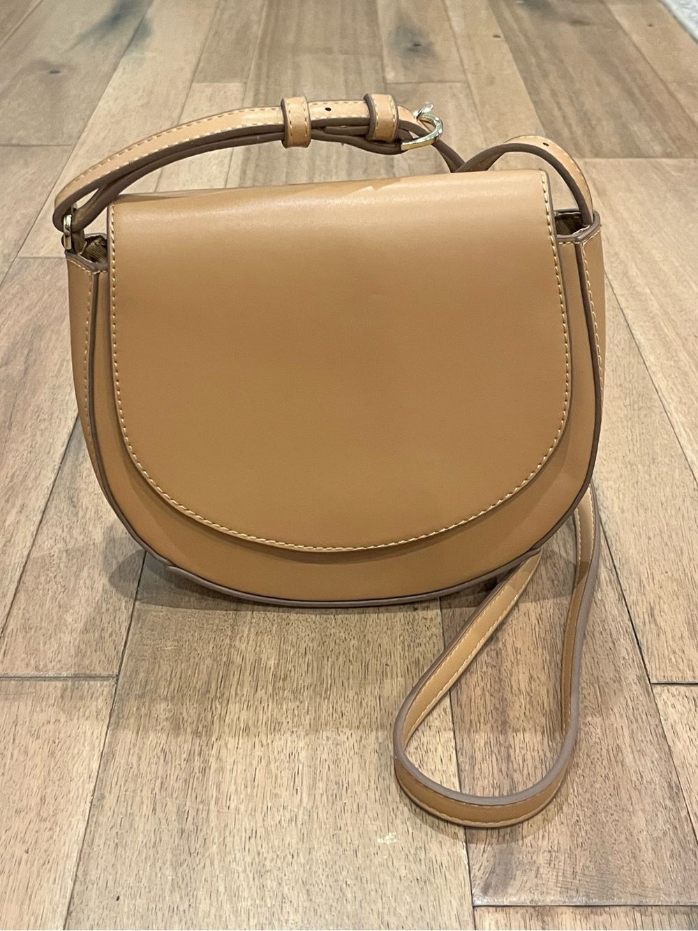 a new day Tan Saddle Crossbody Bag